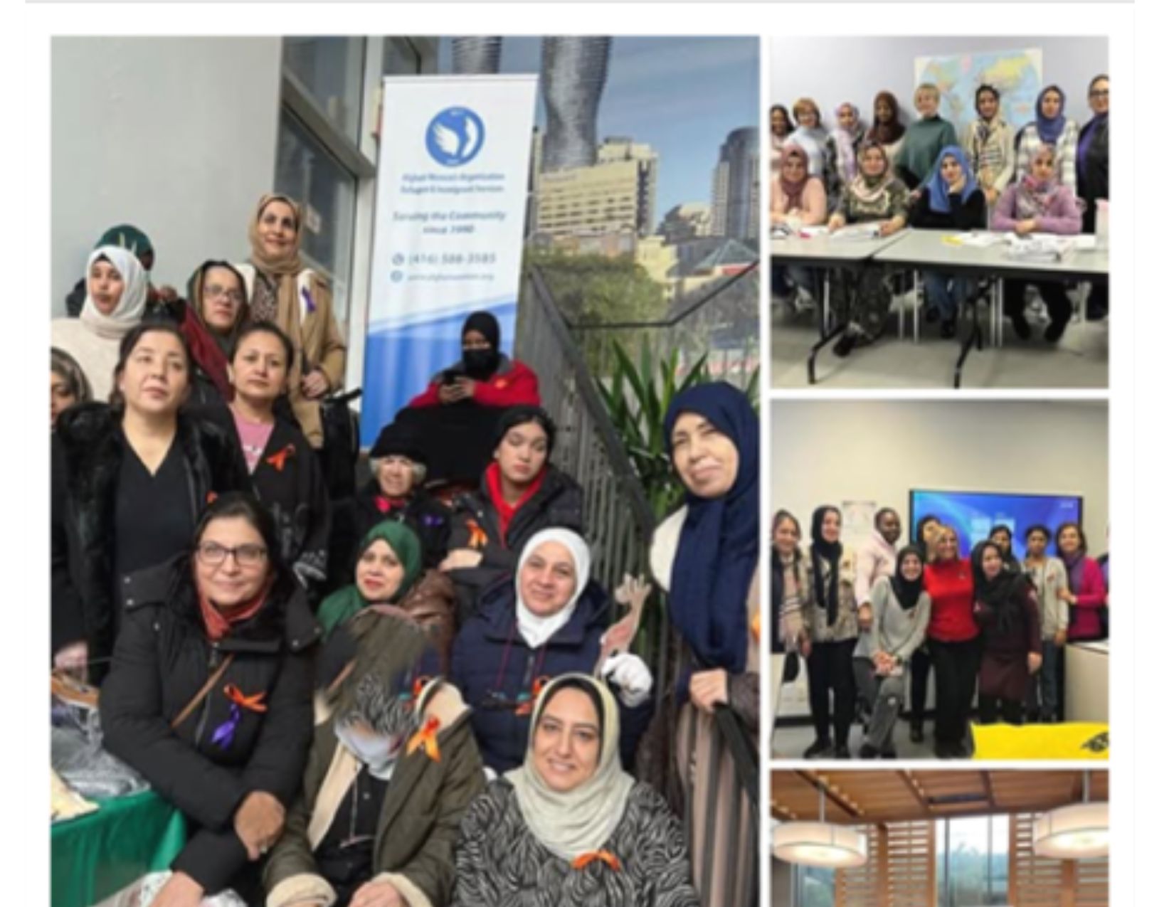 Women participating in awareness and solidarity activities