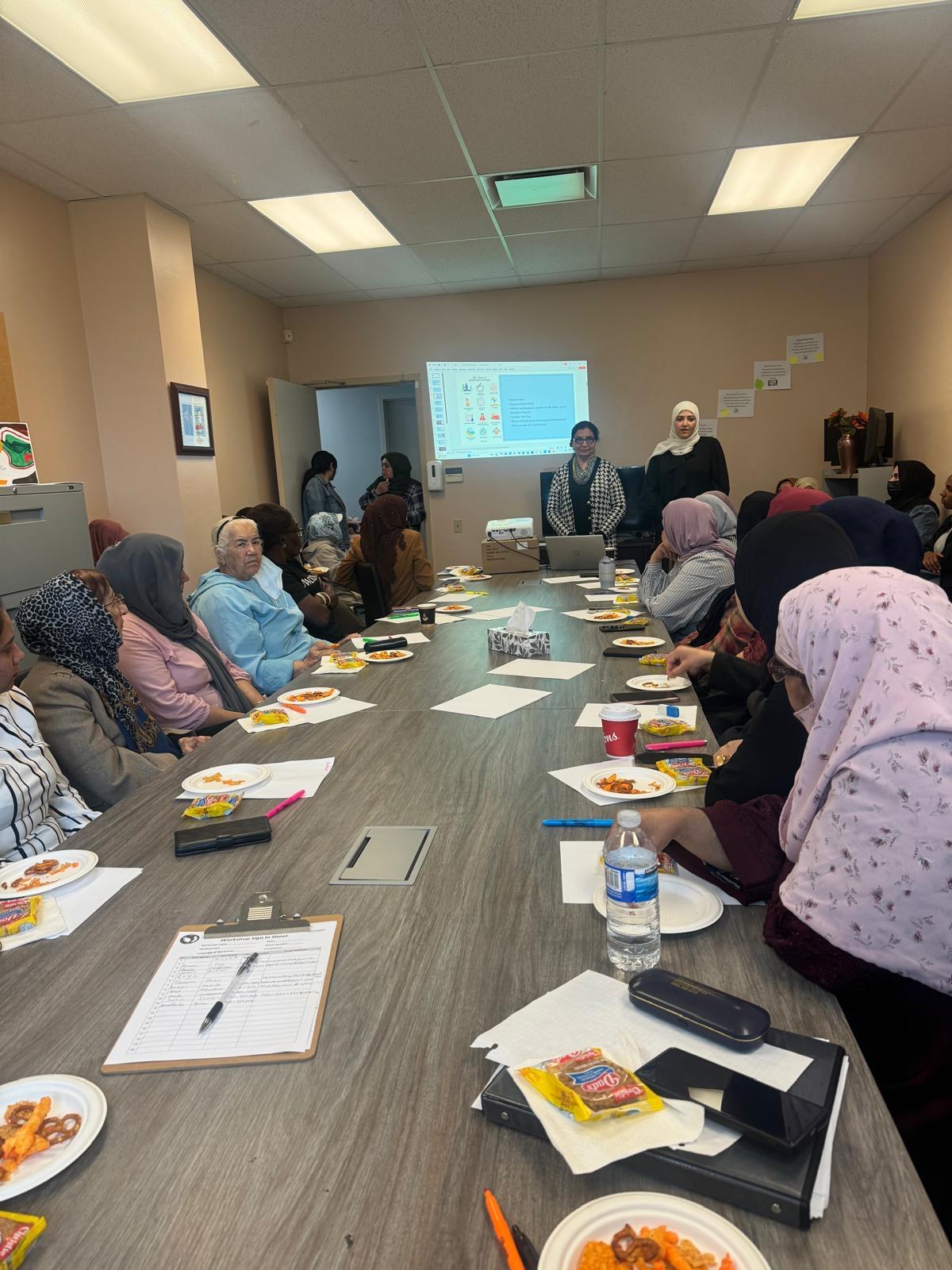 Community members participating in an educational workshop