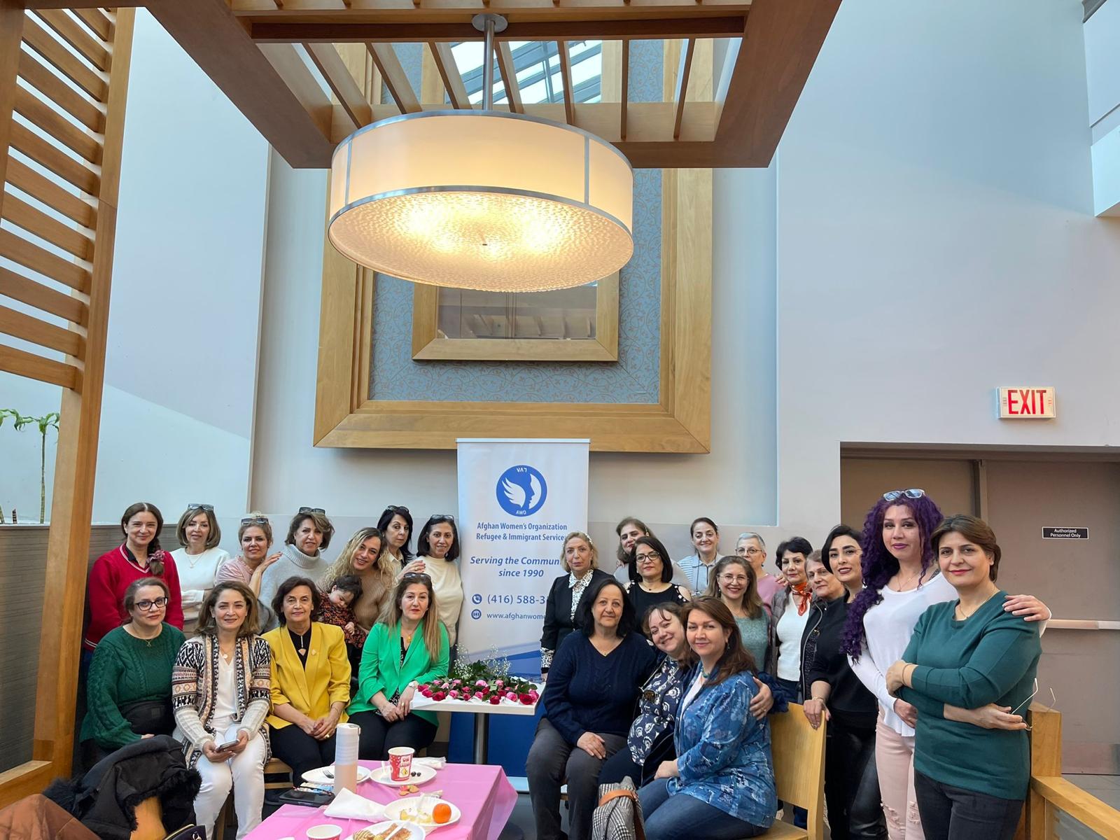 Women gathering with the Afghan Women's Organization
